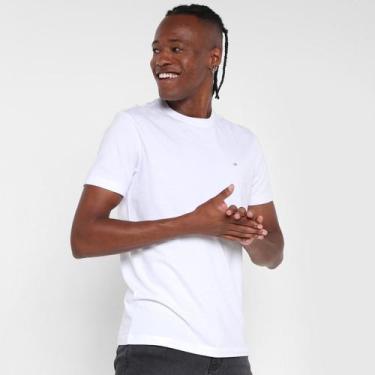 Imagem de Camiseta Calvin Klein Básica Meia Malha Masculina, Branco, P