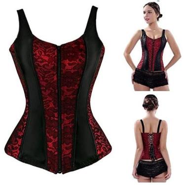 Imagem de Espartilho Corpete Corset Overbust Com Alça Zíper Frontal - Modas Fagu