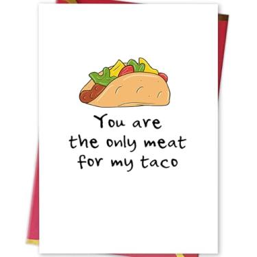 Imagem de Ziwenhu Vale-presente sarcástico para o Dia dos Namorados para ele e ela, cartões de aniversário Dirty Taco para namorado..