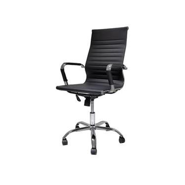 Imagem de Cadeira De Escritório Giratória Presidente Esteirinha Stripes Charles Eames Eiffel Preta