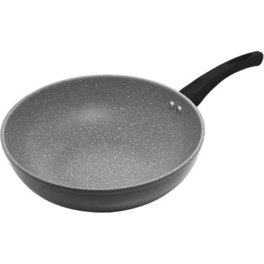 Imagem de Frigideira Wok de Indução em Alumínio com Revestimento Cerâmico Granilite Cinza 28cm
