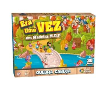 Imagem de Quebra Cabeça em madeira MDF Era uma vez Jogo infantil 30 peças
