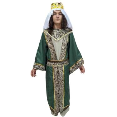 Imagem de Fantasia Adulto Rei Mago Baltazar Luxo Com Acessórios