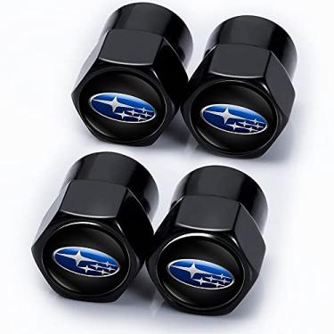 Imagem de Tampa da haste da válvula de pneu para Subaru Ascent BRZ Crosstrek Forester Impreza Legacy Outback WRX STI XV Crosstrek Belt O-Ring Seal Tampas de válvula de pneu resistentes à corrosão, pacote com 4