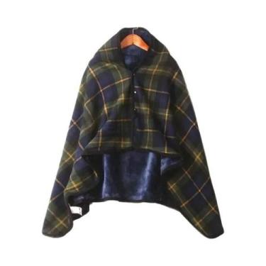 Imagem de Cobertor De Lã Quente Com Estampa Xadrez, Xale Grosso E Macio Para Uso