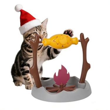 Imagem de DFQ Tigelas alimentadoras de quebra-cabeça lento para gatos, torra e chama rotativa exclusiva, jogo de treinamento cognitivo, brinquedos de estimulação interativa de enriquecimento para gatinhos