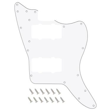 Imagem de Banworks Vintage 60s JM Pickguard 3 camadas 13 furos placa de alumínio para guitarra Fender Jazzmaster JM Guitars JT/HB-14 Branco