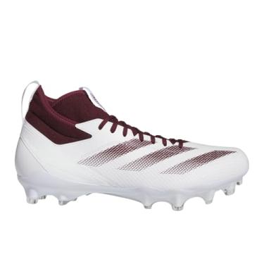 Imagem de adidas Tênis de futebol americano unissex Adizero Impact, Vermelho, branco., 50