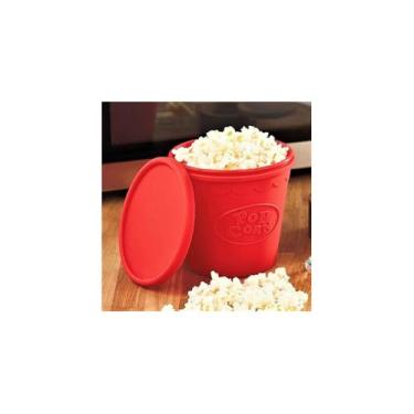 Imagem de Pipoqueira de Silicone para Micro-ondas, Retrátil, sem Óleo, 16x11x10cm, 550g