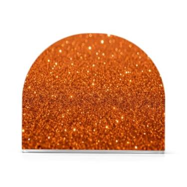 Imagem de Qilmy Porta-guardanapos de acrílico com textura laranja, suporte de lenços de mesa independente, dispensador de papel de coquetel para cozinha, jantar, restaurante, bar, decoração, 1 pacote