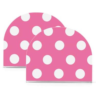 Imagem de Qilmy Porta-guardanapos de acrílico de bolinhas, suporte de lenços de mesa independente transparente, dispensador de papel de coquetel para cozinha, jantar, restaurante, bar, decoração, 2 unidades