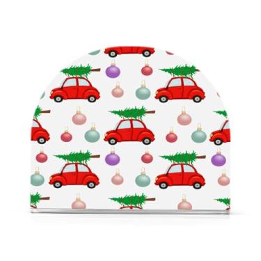 Imagem de JUZIHAI Porta-guardanapos para mesa, bolas de Natal, dispensador de guardanapo de acrílico, suporte de lenços independente de mesa para cozinha, jantar, bar, festa, decoração de casa