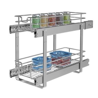 Imagem de JOWBOOW Prateleiras para armário de 2 camadas (20 cm L x 56 cm D)