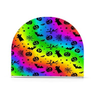 Imagem de Qilmy Porta-guardanapos de acrílico de abóbora fantasmas de Halloween, suporte de guardanapo de coquetel de plástico transparente para mesas de restaurante de cozinha, 2 peças