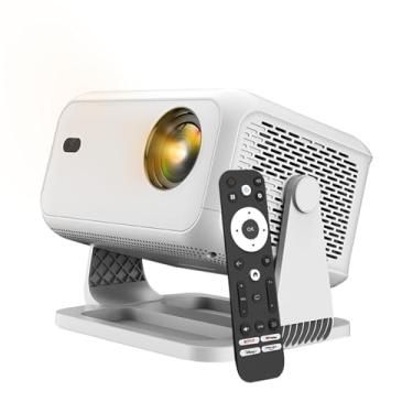 Imagem de Projetor inteligente Netflix oficialmente 4K com WiFi e Bluetooth, foco automático AI 800 ANSI 1080P, nativo, portátil, ambientes internos e externos, projetor de vídeo doméstico - branco