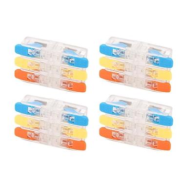 Imagem de AUNMAS Conector de Fio de Alavanca, 3 Entradas 3 Saídas 41A 450V Conector de Emenda de Conexão Rápida para Condutores Flexíveis e Rígidos, Material Isolante PA Com Resistência a Altas Temperaturas