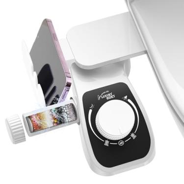 Imagem de Acessório de bidê filtrado para vaso sanitário, acessório de assento de vaso sanitário autolimpante não elétrico com controles de pressão, bicos duplos, filtros de amaciante de água de vários estágios