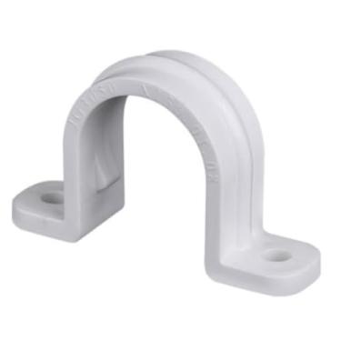 Imagem de 50 braçadeiras de tubo, tiras de plástico de identificação de 25 mm/2,5 cm, clipes de correia de tubo de PVC, braçadeiras de tubo de plástico de dois furos, braçadeiras de correia de conduíte