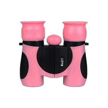 Imagem de Binóculos infantis compactos de alta resolução HD de 8 x 21 mm, à prova de choque, presente para meninos, meninas, viagens, caminhadas, acampamento (rosa)