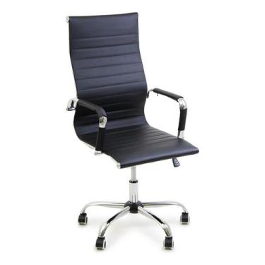 Imagem de Cadeira Presidente Esteirinha Monobloco Escritório Ergonômica Couro PU