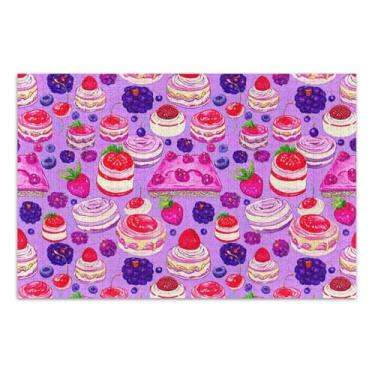 Imagem de Bolos coloridos bagas rosa roxo adultos quebra-cabeças 500 peças presentes de tecnologia de jogo divertido quebra-cabeça para adultos, brinquedo artístico, 20,5 x 14,9 polegadas