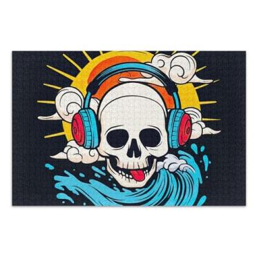 Imagem de Quebra-cabeças Jigsaw 500 peças presentes para adultos jogo elefante branco quebra-cabeça exclusivo para adultos pintura animal FUUNY Golgo arco-íris sol preto, 20,5 x 14,9 polegadas