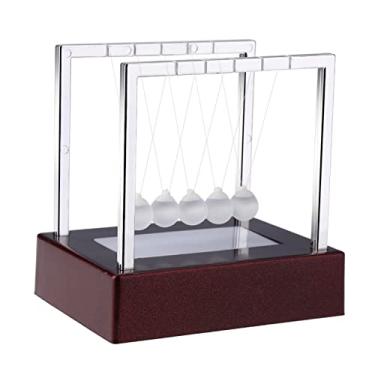 Imagem de GLOGLOW Itens Decorativos de Mesa Bolas Com Luzes LED, Vidro e Plástico, Brinquedo Científico Educacional, Decoração de Mesa, 4,72 X 3,54 X 4,72 Polegadas Newton's Cradle Balance Nan