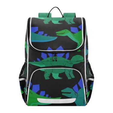 Imagem de Dinosaurs Green Blue Black Tile Kids Backpacks for Girls Lightweight Back to School Bags Cute Bookbag Daycare Elementary Boys Backpacks Animal, 18L