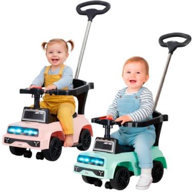 Imagem de HOLLTER, Carrinho Passeio Infantil Empurrador Criança Bebê Andador Verde, Rosa (Rosa)