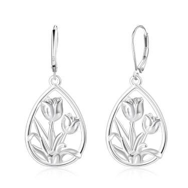 Imagem de fersltily Brincos femininos com pingente de lágrima de prata delicados, brincos boêmios, hipoalergênicos, presentes de aniversário para mulheres, joias vintage, Latão, Sem pedra preciosa