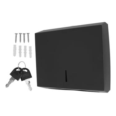 Imagem de Suporte para caixa de lenços montado na parede, elegante multifuncional em aço inoxidável, caixa de armazenamento para cozinha, banheiro, garagem, aço inoxidável 304 com kit de (bk40 Preto)