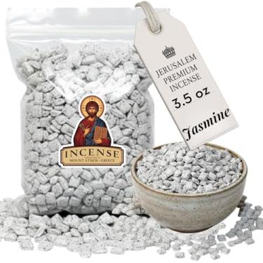 Imagem de Holy Land Market Incenso Jerusalém - para uso pessoal ou na igreja, qualidade premium do Monte Athos (jasmim, 100 ml)