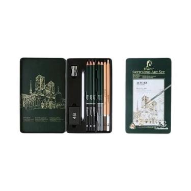 Imagem de Conjunto De Lápis De Desenho Profissional Com 10/12/19 Peças, Material