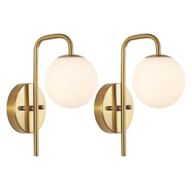 Imagem de Arandela de parede BYOLIIMA Modern Gold Globe, conjunto de 2 latões es