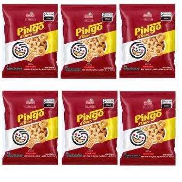 Imagem de Kit 6 Mini Salgadinhos Pingo Douro Bacon De 30G Elma Chips