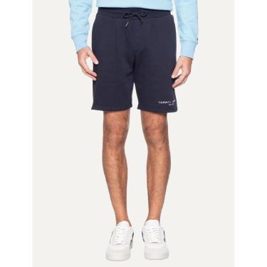 Imagem de Bermuda Tommy Hilfiger Moletom Masculina Small Logo Azul Marinho-Masculino