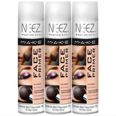 Imagem de Kit 3 Primer Maquiagem Spray Neez Profissional Alta Fixação Make A Pro