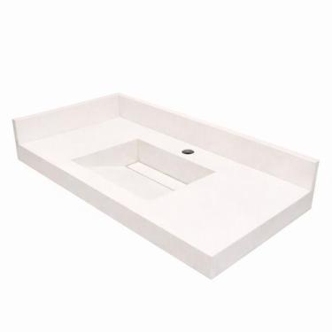 Imagem de Cuba Esculpida Em Porcelanato 70x40x15 Pia Para Banheiro cor:branca - 