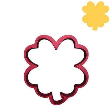 Imagem de Cortador Biscoito Trevo Quatro Folhas - DOCEIMPRESSO,  7,5cm