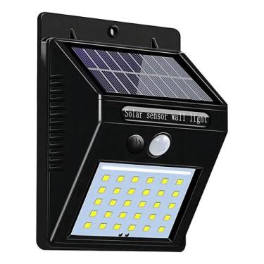 Imagem de Luminária 30 Leds Com Sensor De Presença Arandela Luz Solar - Congratu