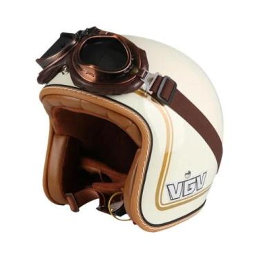 Imagem de Capacete Retro Unissex Para Motocicleta, Aberto, 34, Para Todas as Est