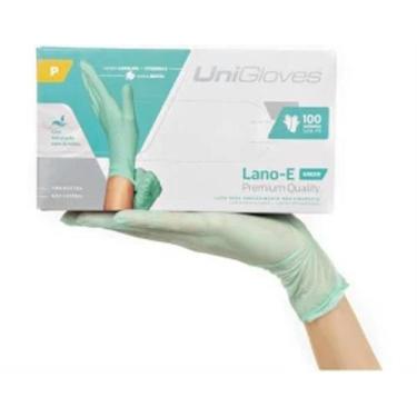 Imagem de Luva de Latex Hidra Verde Lano E c/100Un Unigloves, PP