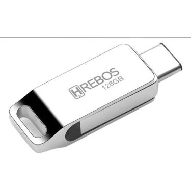 Imagem de Pen Drive 128gb flash Drive Hrebos 2em1 USB e USB C para dispositivos 