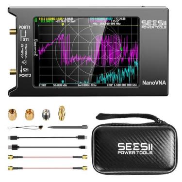 Imagem de Antena Seesii NanoVNA-H4 Analisador vetorial Tela sensível ao toque de