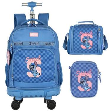 Imagem de Kit mochila carrinho infantil 2 em 1 360 18 , lancheira térmica e esto