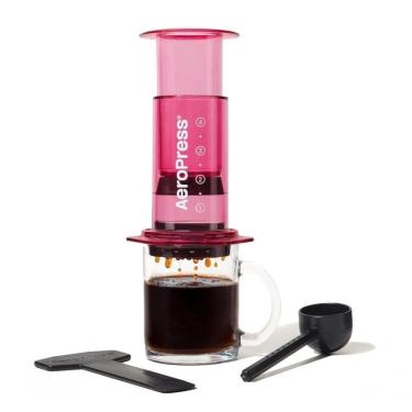 Imagem de Suporte para Filtrar Café Aeropress Plástico Compacto Leve Rosa