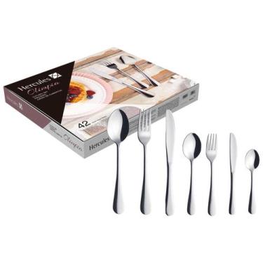 Imagem de Faqueiro Hercules Inox Olimpia 42 Peças Com Estojo Gift Box, Inox, 42