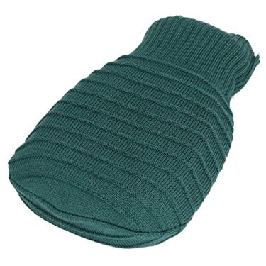 Imagem de Bolsa de água quente, compressa fria e livre de tóxicos anti-vazamento Garrafa de água quente portátil com capa de malha para escritório para casa(verde)