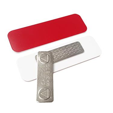 Imagem de Imprue Etiqueta/crachá em branco – Pacote com 25 – cantos redondos, suporte magnético para funcionários de escritório, profissional, crachá de nome de garçonete, etiqueta de nome de enfermeira