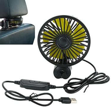 Imagem de 5 Pcs carro elétrico, Ventiladores carro USB com lâmina ventilador ABS, automóvel 3 velocidades com carregamento USB para veículos utilitários Fovolat